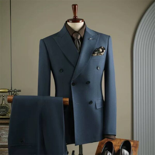 Classic Navy 3-Piece Slim Fit Men’s Suit - Image 2