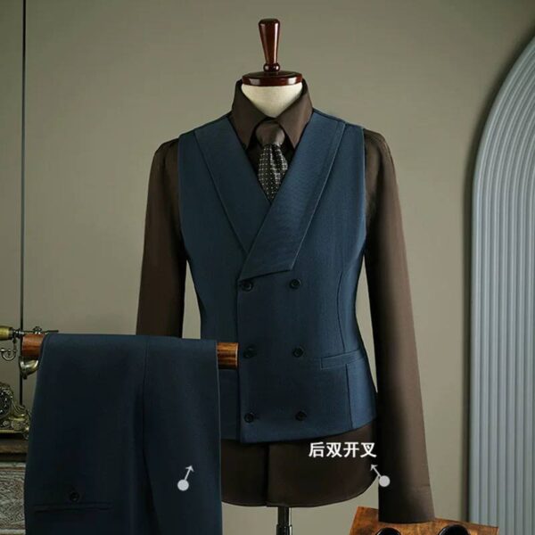 Classic Navy 3-Piece Slim Fit Men’s Suit - Image 4