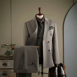 Classic Light Brown 3-Piece Slim Fit Men’s Suit
