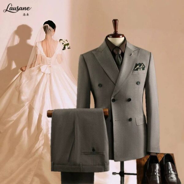 Classic Light Brown 3-Piece Slim Fit Men’s Suit - Image 3