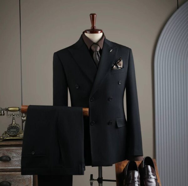Classic Midnight Black 3-Piece Slim Fit Men’s Suit - Image 3